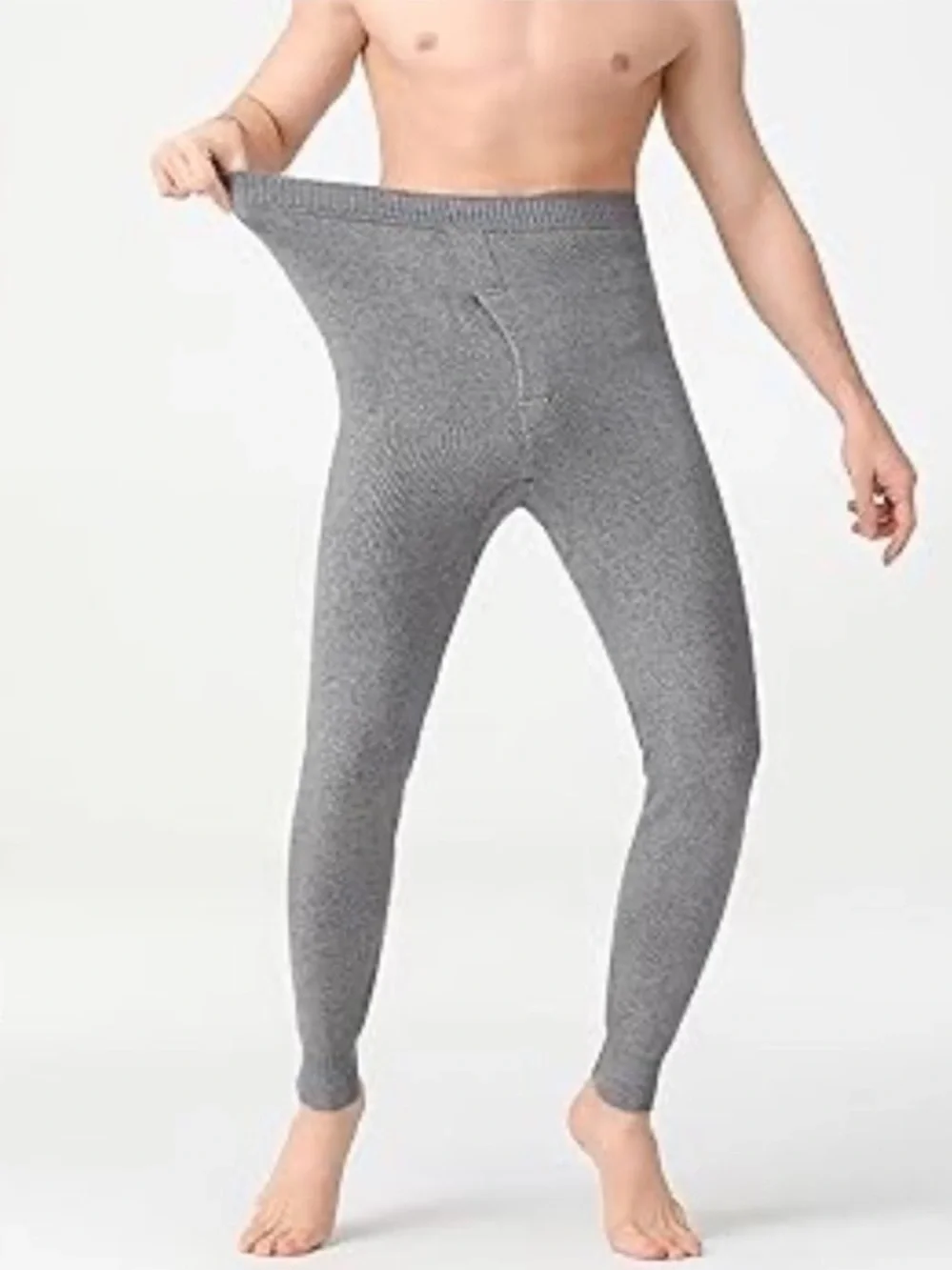 Men's Gray Thermal Long Johns Warm Underwear